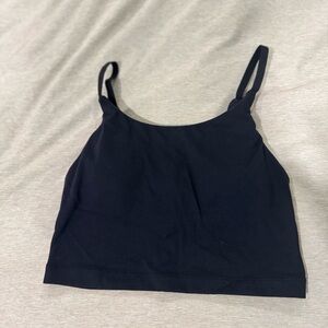 Alphalete Soft-Brushed Long-Line Sports Bra/Top - Black, Size S